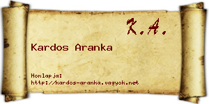 Kardos Aranka névjegykártya
